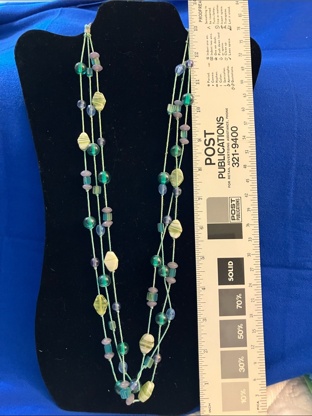 Turquoise Multi-Strand Beaded Necklace with Mixed Accent Beads - Picture 4 of 4